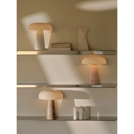 Lampa stołowa marmurowa podstawa i biały klosz Glossy NO2520015001 - Design for The People